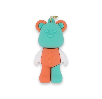 Porte-clés doudou nounours pastel vert et rose