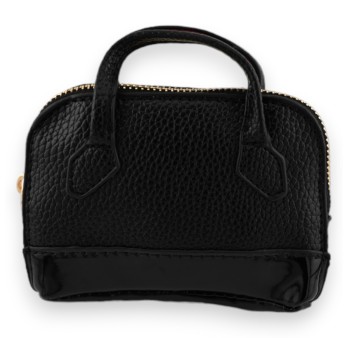 Porte clés porte monnaie noir effet irisé