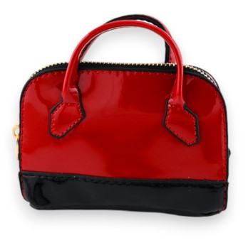 Porte clés porte monnaie rouge vernis