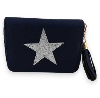 Portefeuille bleu marine étoile