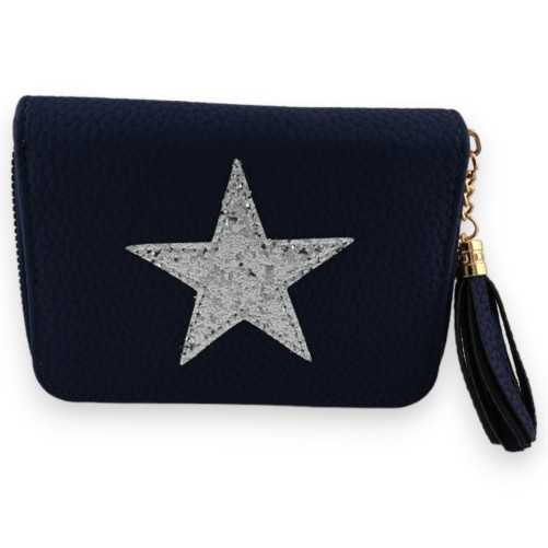 Portefeuille bleu marine étoile