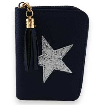 Portefeuille bleu marine étoile