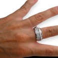 Bague acier anneaux argenté et céramique