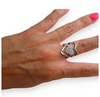 Bague acier cœur