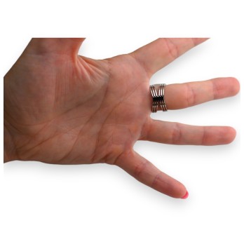 Bague acier cœur étincelant