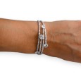 Bracelet multi rang strass et pierre blanche
