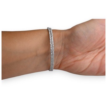 Bracelet multi rang strass et pierre blanche