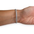 Bracelet multi rang strass et pierre blanche