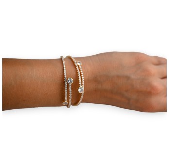 Bracelet acier doré multi rang