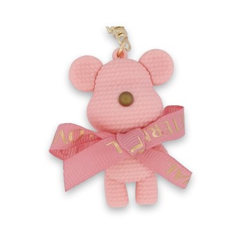 Porte-clés doudou rose et or chic