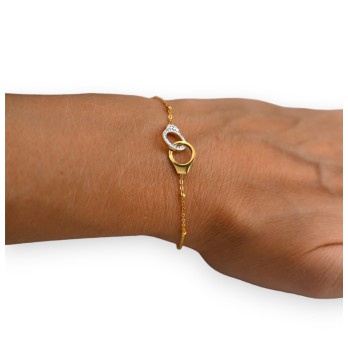 Bracelet acier doré menotte strass