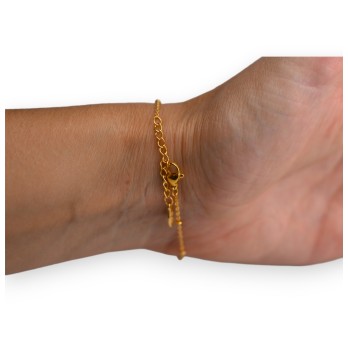 Bracelet acier doré menotte strass