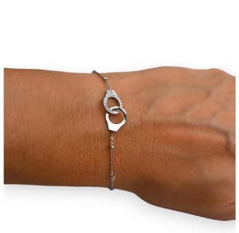 Bracelet acier argenté menotte
