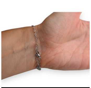 Bracelet acier 2 cercles martelés