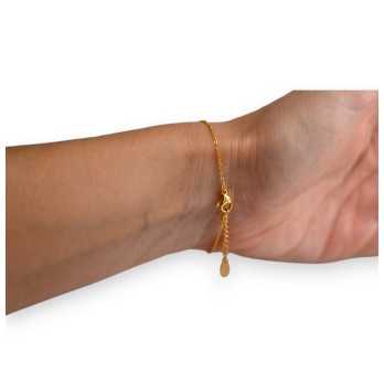Bracelet acier doré soleil brillant