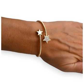 Bracelet doré double étoile