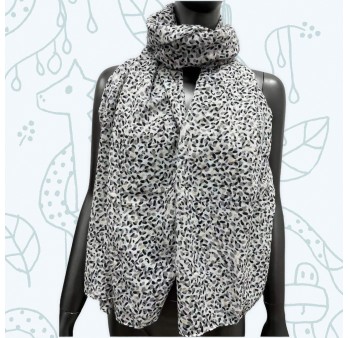 Foulard noir tâches à détails dorés argentés