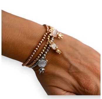 Bracelet élastique 3 rangs nounours