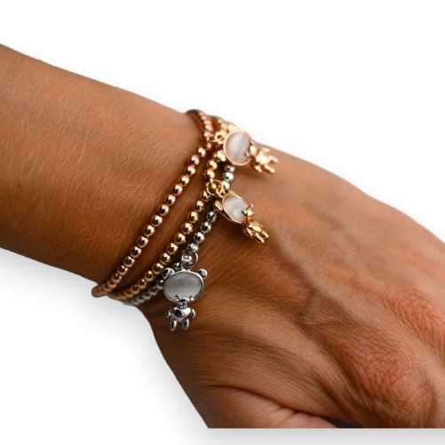 Bracelet élastique 3 rangs nounours