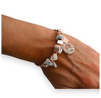 Bracelet rigide charms cuivré arbre de vie