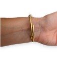 Bracelet rigide charms doré et blanc étoile strass