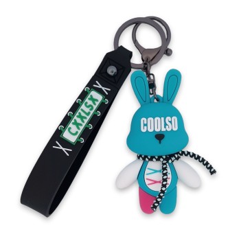 Porte-clés lapin bleu vert COOLSO