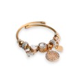 Bracelet charms rigide blanc et doré arbre de vie