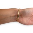 Bracelet charms rigide blanc et doré arbre de vie