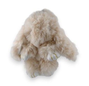 Porte clés lapin beige doux