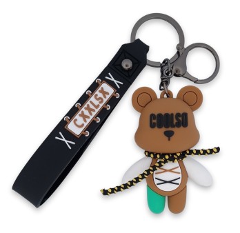 Porte-clés lapin marron vert COOLSO
