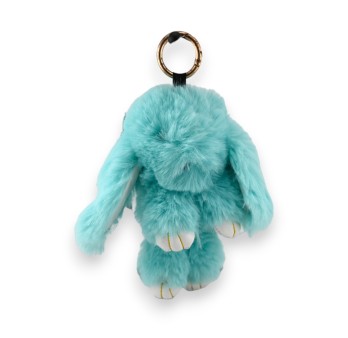 Porte clés lapin doux turquoise