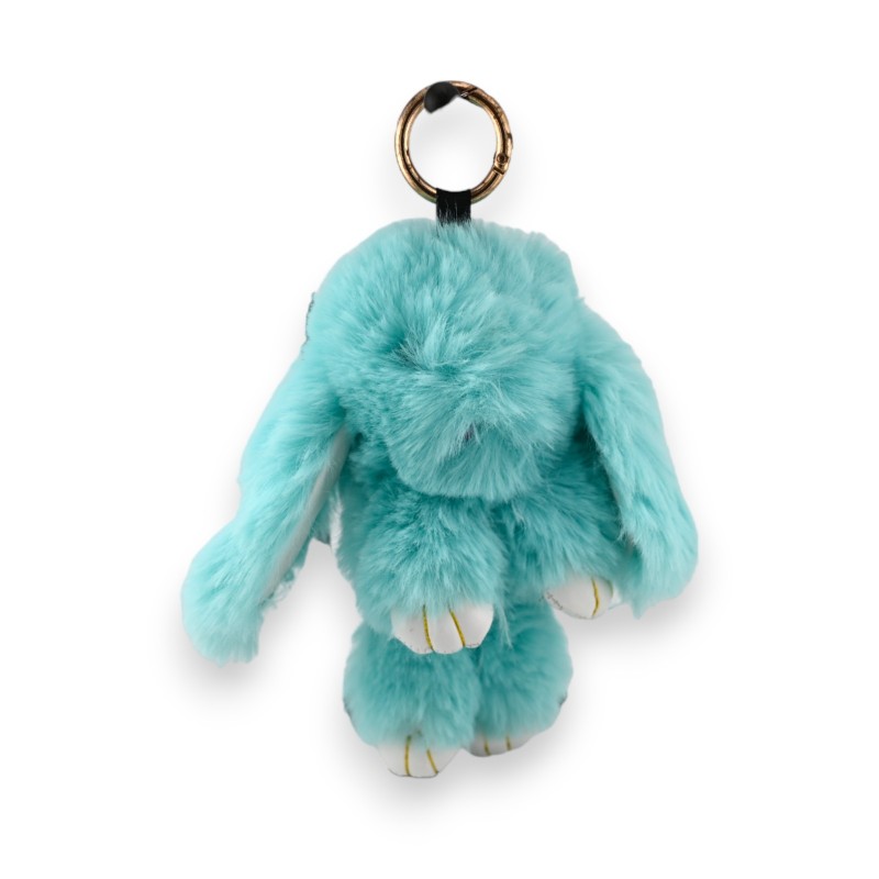 Porte clés lapin doux turquoise