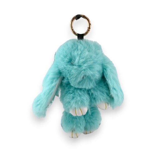 Porte clés lapin doux turquoise
