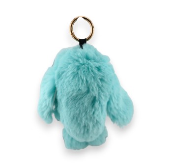 Porte clés lapin doux turquoise