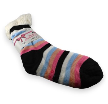 Chaussette chausson pilou rayée multicolore