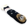 Chaussette chausson pilou chien bleu marine