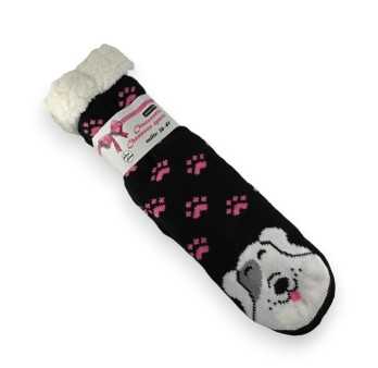 Chaussette chausson pilou tête de chien