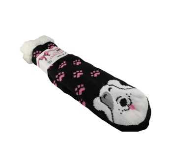 Chaussette chausson pilou tête de chien