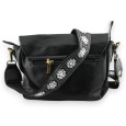 Sac bandoulière noir rabats arrondis