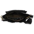 Sac bandoulière noir rabats arrondis