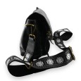 Sac bandoulière noir rabats arrondis