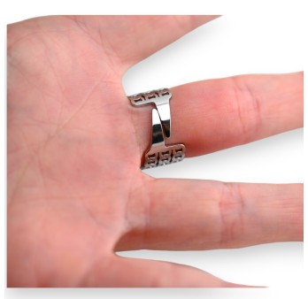 Bague large cœur strass