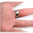 Bague large cœur strass