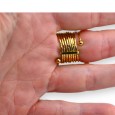 Bague acier dorée ressort strass