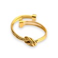 Bague acier dorée nœud