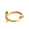 Bague acier dorée nœud