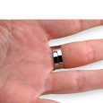 Bague acier argentée ovale illusion