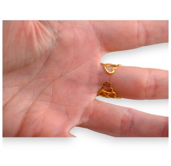 Bague acier large dorée cœurs