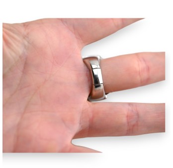 Bague argentée ovale peinture