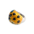 Bague fantaisie argentée peinture